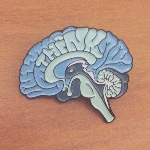 Brain "Think" enamel pin (add to bundle to get 10% off 2 or more items)